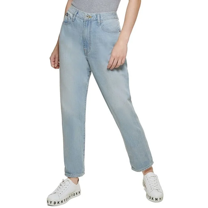 trendy printed denim jeans for ladies -DKNY Women's Broome High Rise Vintage Jeans Blue