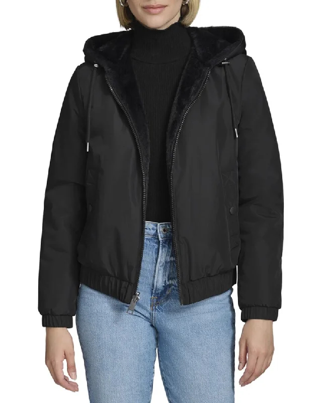 stylish leather jacket for women -Andrew Marc Dalby Coat