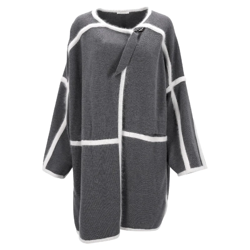 sustainable eco-friendly coat for women -Chloé Angora Blanket Coat in Gray  Wool