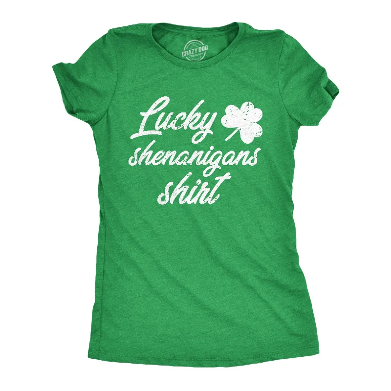 classic polo collar blouse for women -Lucky Shenanigans Shirt Women's T Shirt