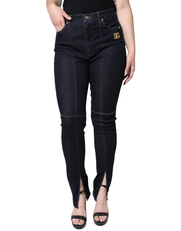 comfy pull-on stretch jeans for women -Dolce & Gabbana  Cotton Blend Skinny blue Women's Jeans