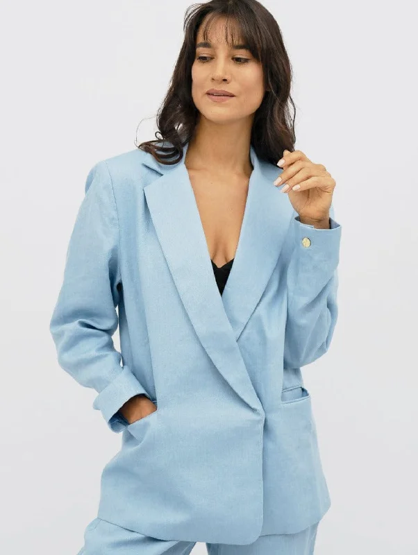 classic trench raincoat for women -Havana Linen Oversized Blazer | Summer House