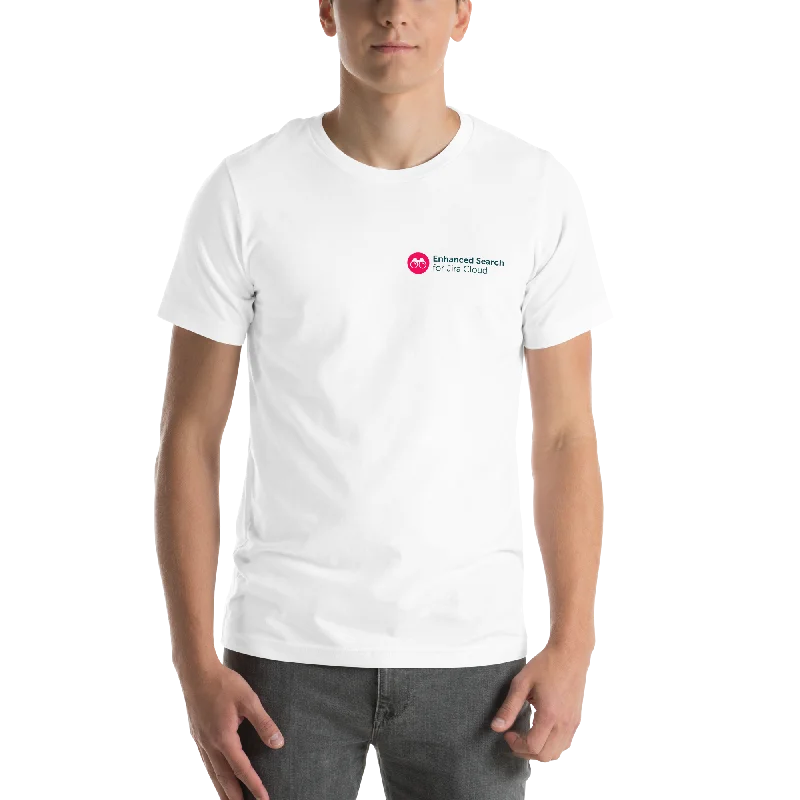 ladies' short sleeve top -Printed Unisex T-shirt - ScriptRunner - Enhanced Search Icon, White 1