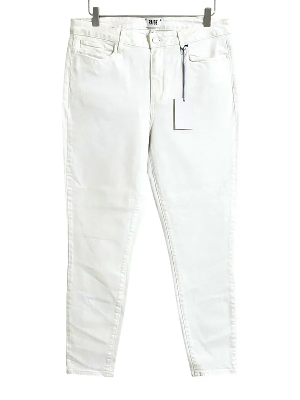 ladies' faded denim skinny pants -Women's Hoxton Ankle Skinny Stretch Jeans In White