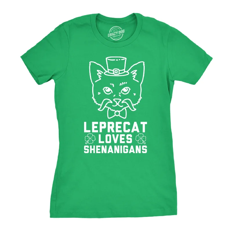 women's casual blouse -Leprecat Loves Shenanigans Women's T Shirt