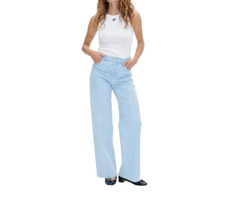 high-stretch slim fit jeans for ladies -Nini Jean In Blue Worn Out