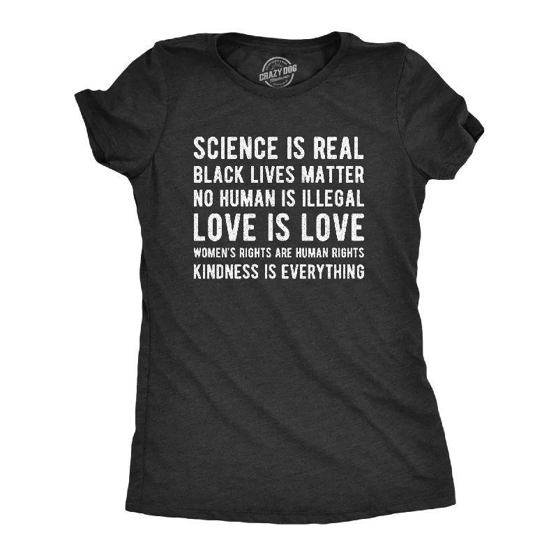 comfortable bamboo fabric top for women -Science Is Real Black Lives Matter Women's T Shirt