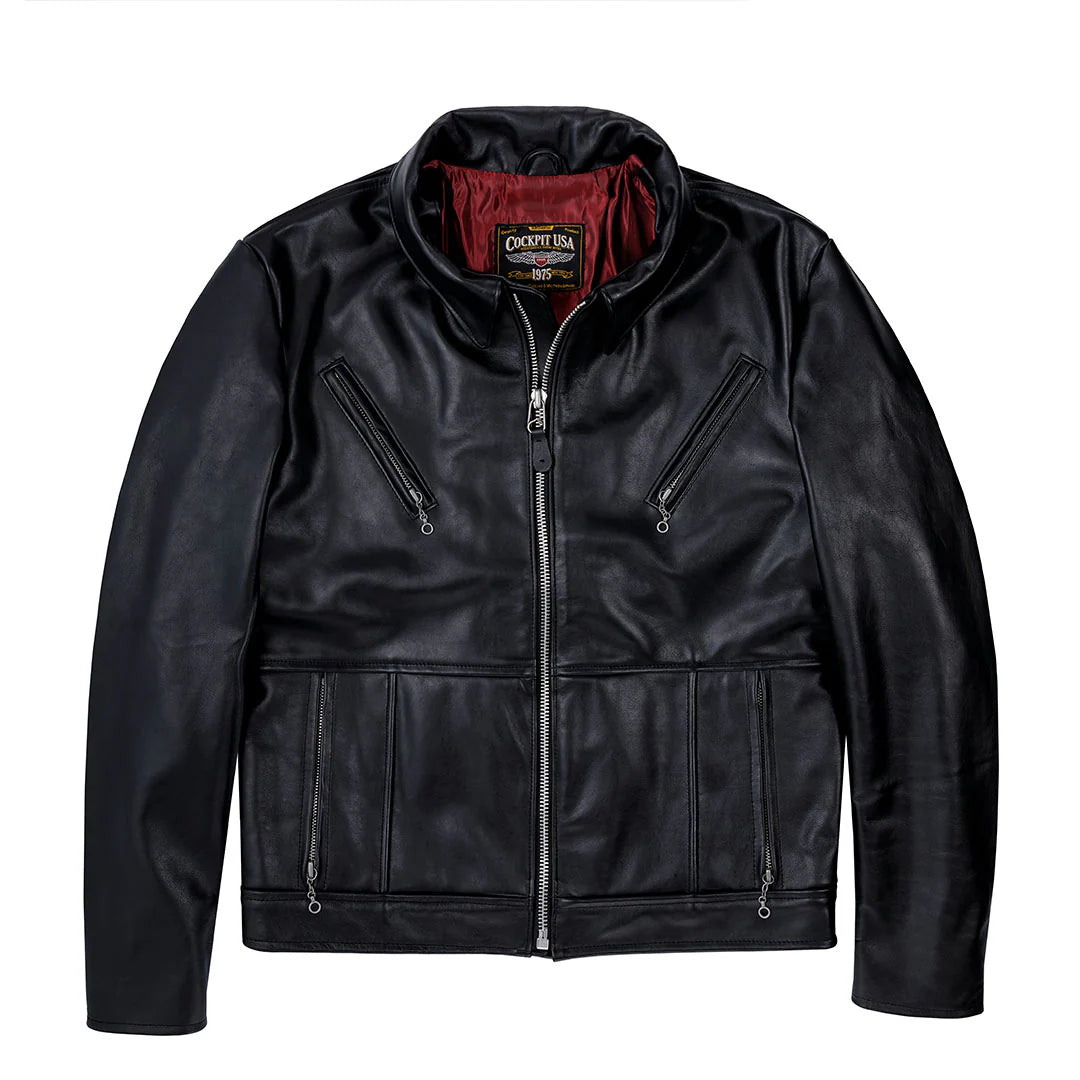 versatile casual coat for women -Cockpit USA Victory Rider Horsehide Leather Jacket