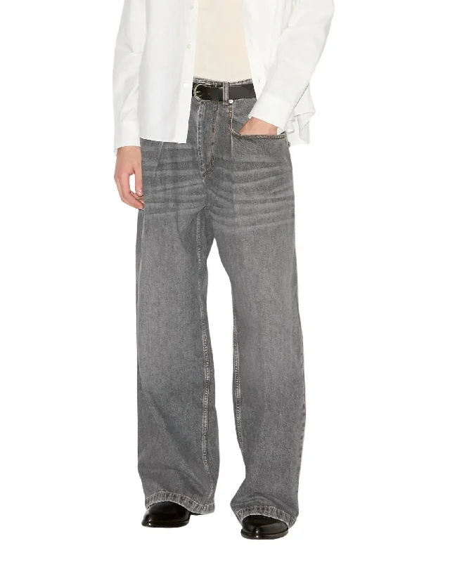 trendy two-tone jeans for ladies -Pre-Loved Janael Pants In Faded Black