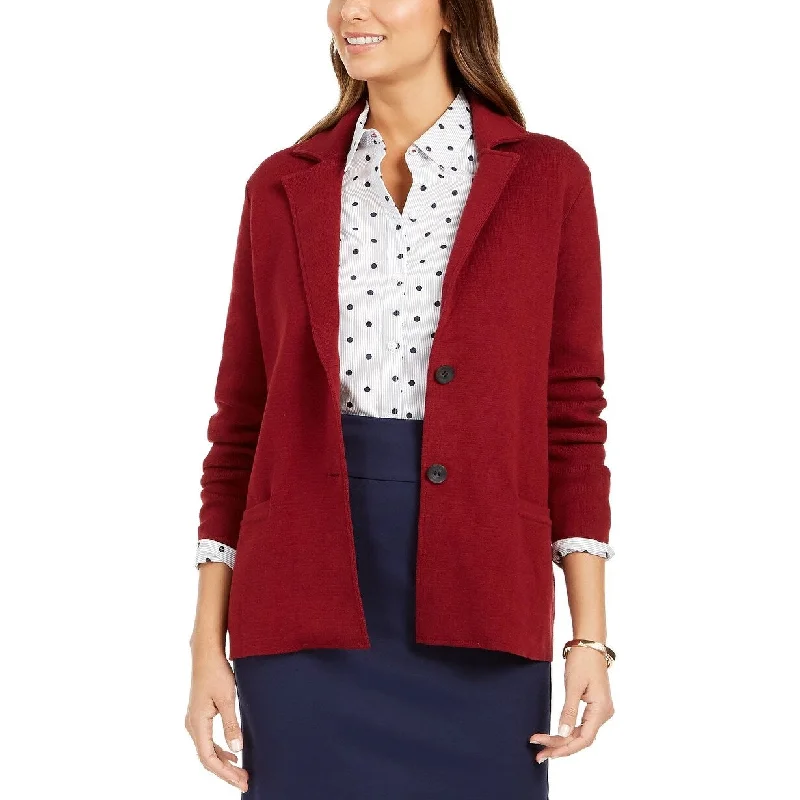 winter-ready women's parka -Charter Club Women's Sweater Blazer Jacket Medium Red Size Small