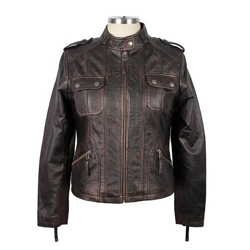 soft touch sherpa coat for women -Women's Joliet Black Leather Jacket