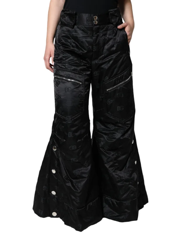 loose cargo-style jeans for ladies -Dolce & Gabbana  High Waist Women Wide Leg Women's Pants (Pre-Owned)