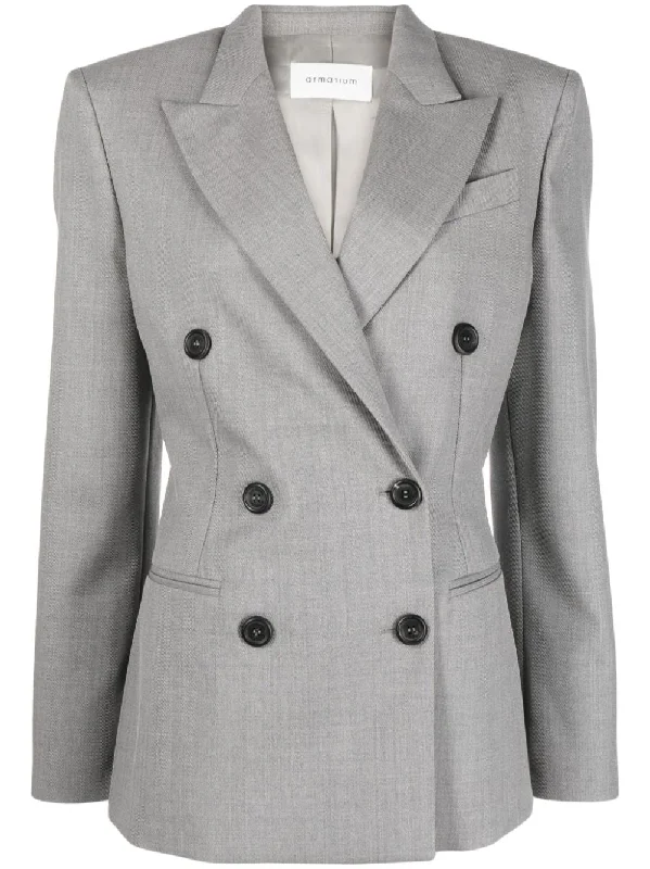 fitted wool blend coat for women -Armarium Women's Jackets