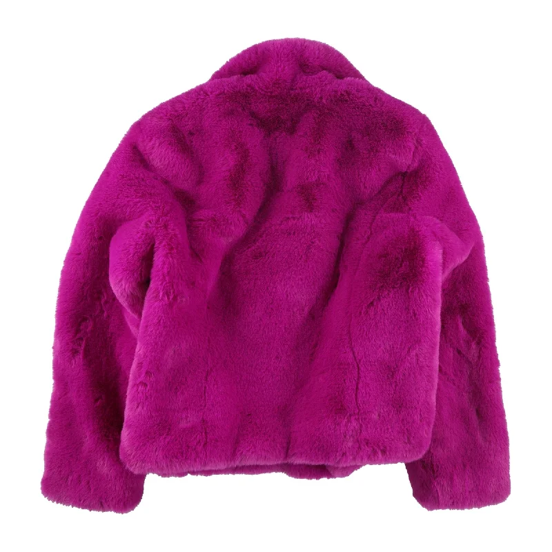 women's teddy bear coat -I-N-C Womens Faux Fur Coat