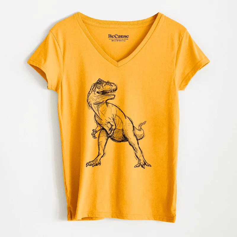 women's breathable linen tunic -Allosaurus Fragilis - Women's 100% Recycled V-neck