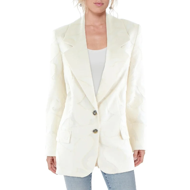 casual zip-up hoodie jacket for women -The Mannei Womens Office Career Two-Button Blazer