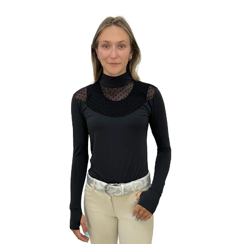 women's casual blouse -Kismet Kiley Mesh Panel Show Shirt