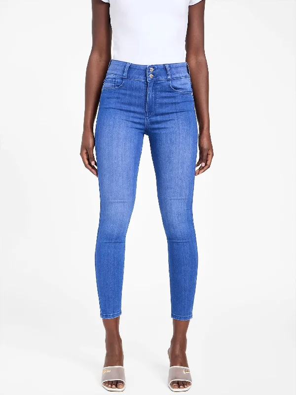 ladies' distressed high-rise jeans -Eco Emilia High-Rise Skinny Jeans