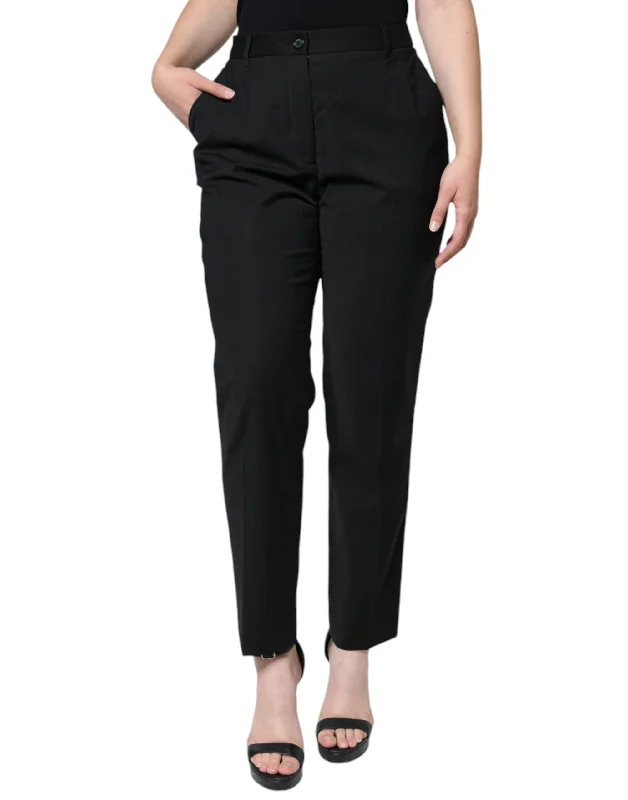 cropped kick-flare jeans for women -Dolce & Gabbana  High Waist Tape Women's Pants (Pre-Owned)