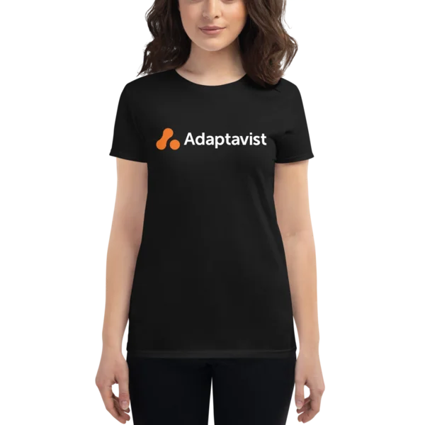 women's breathable linen tunic -Women's Black Adaptavist Simple Logo Design T-Shirt CB2