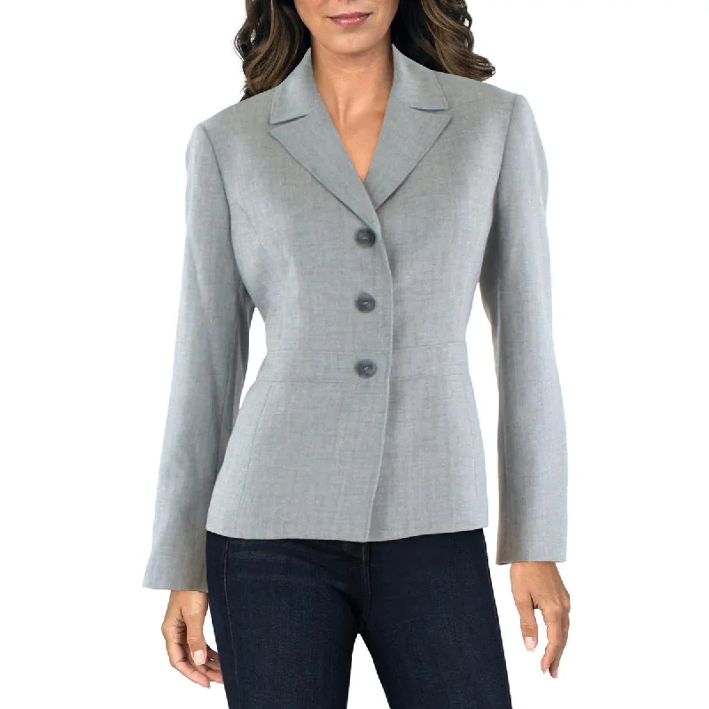 women's mid-length wool coat -Le Suit Womens Woven Seamed Suit Jacket