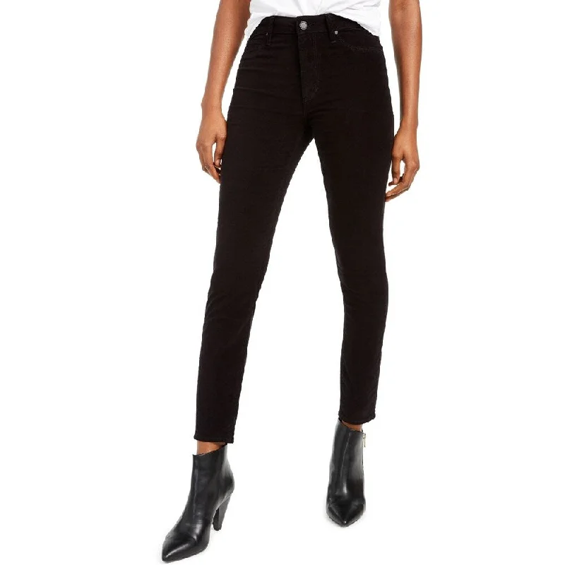 women's lightweight denim trousers -Articles of Society Women's Hilary Velvet High Rise Jeans Black