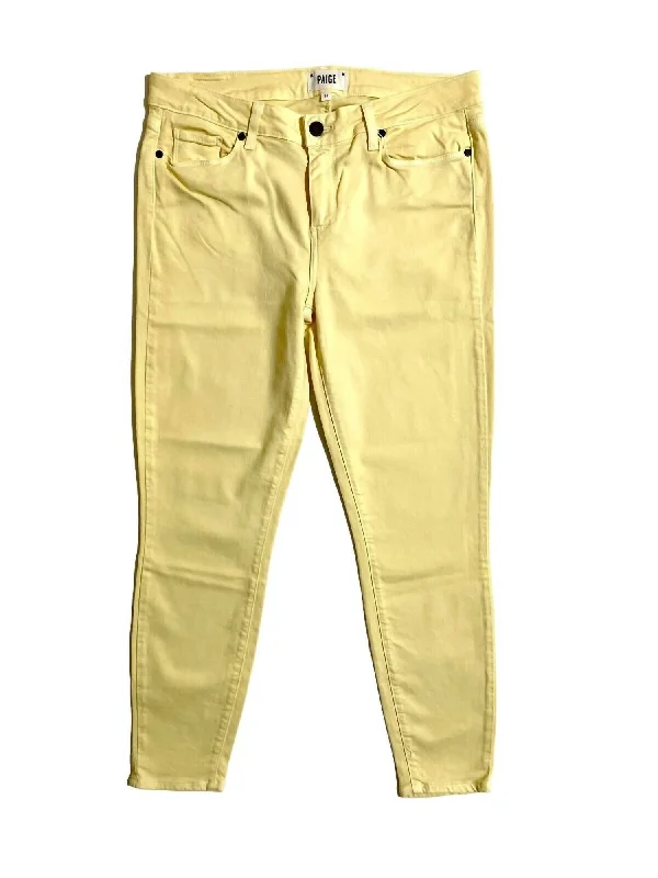 ladies' cropped denim pants -Women's Verdugo Ankle Skinny Stretch Jeans In Yellow