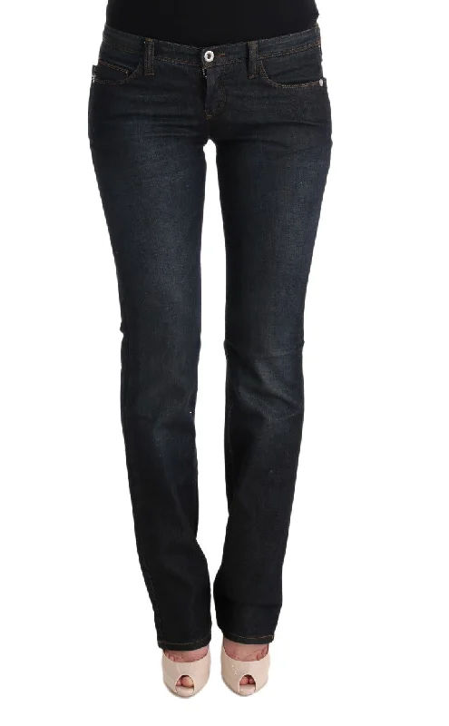 women's rolled hem cuff jeans -Costume National  Cotton Slim Fla Women's Jeans