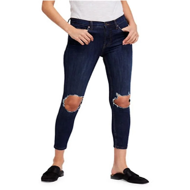 soft stretch denim leggings for women -Free People Women's Skinny Jeans Blue Size 30