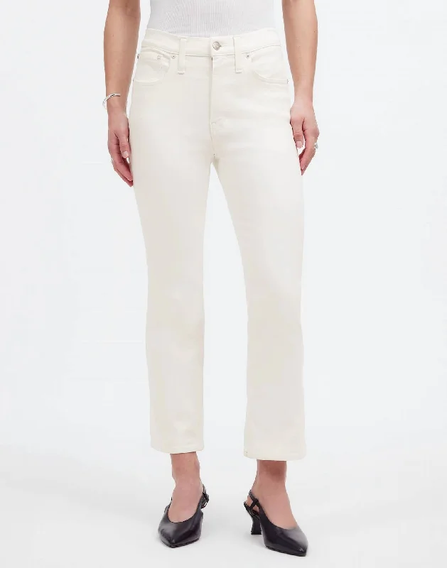 loose baggy high-rise jeans for ladies -Kickout Crop Jeans - Petite In Pure White