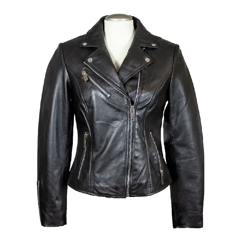 sophisticated evening coat for women -BOL Women's Biker Style Leather Jacket