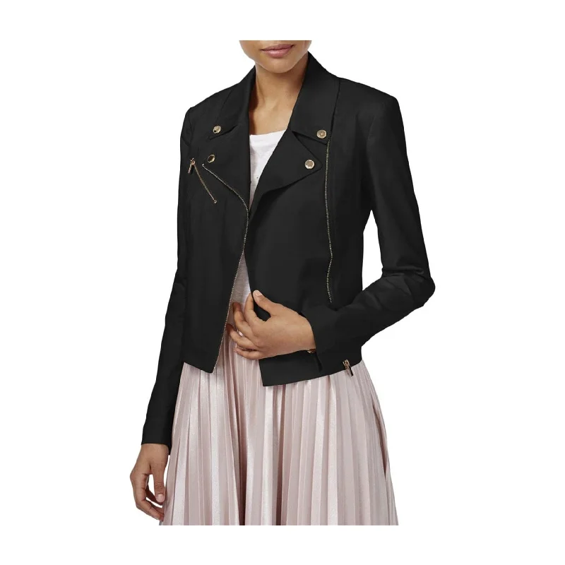 women's mid-length wool coat -Rachel Roy Womens Asymmetrical Motorcycle Jacket