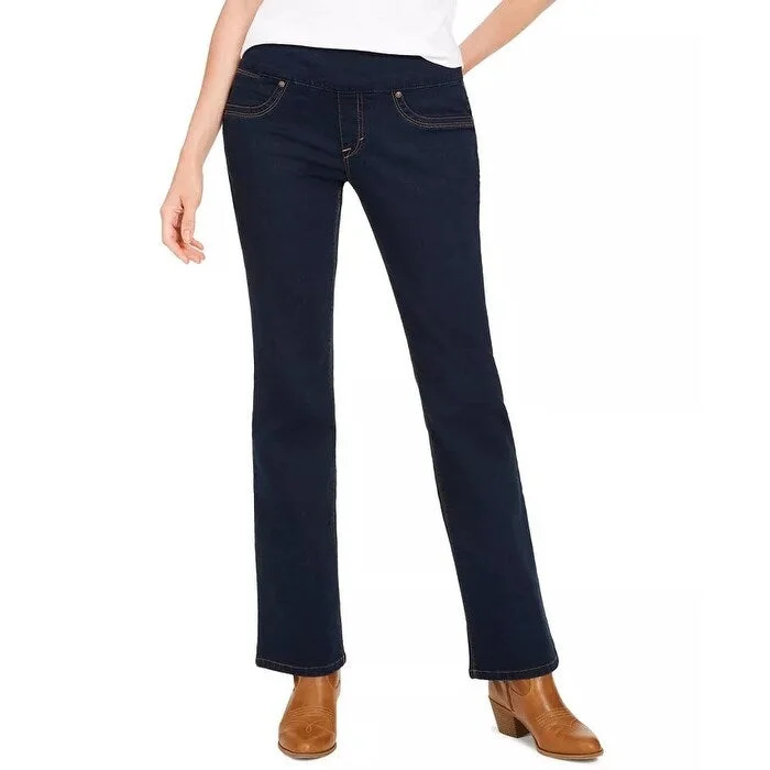 women's straight-leg denim pants -Style & Co Women's Ella Pull On Bootcut Jeans Medium Blue Size X-Large