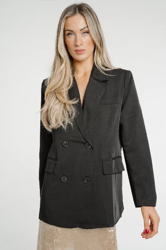 versatile trench coat for ladies -Jane Blazer In Black