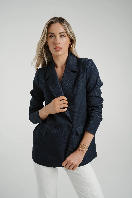 warm padded coat for women -Maria Blazer In Navy