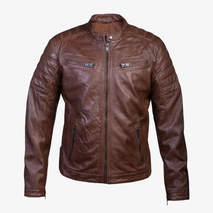 casual coats for women -Riding Jacket - Brown