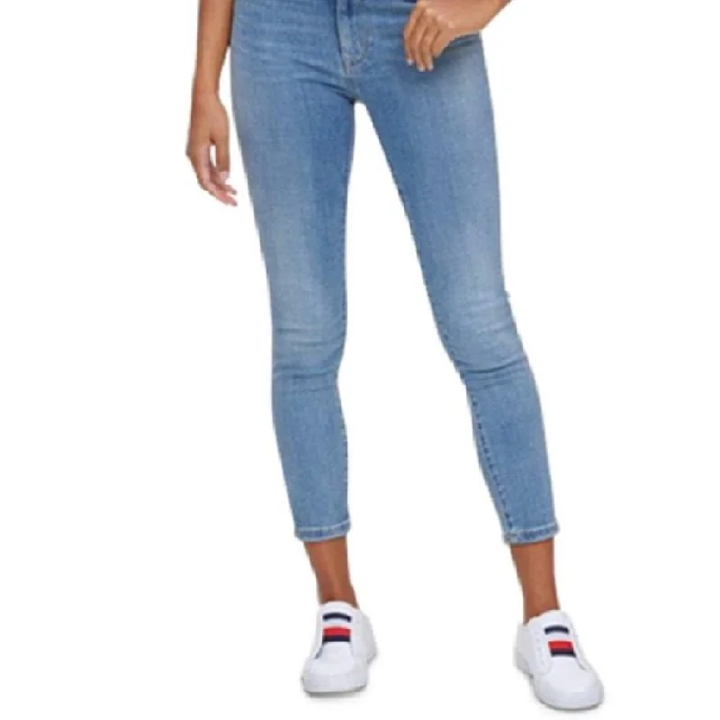 women's mid-rise casual denim -Tommy Jeans Women's High Rise Ankle Jegging Blue Size 24