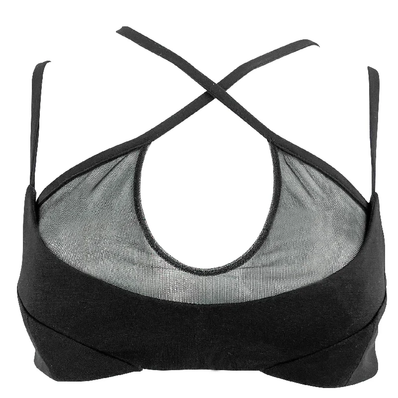 stylish smocked top for ladies -The Attico Amos Bra in Black