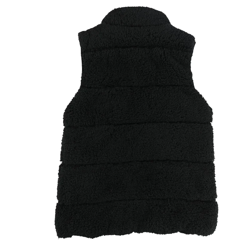 warm alpaca wool coat for ladies -P.J. Salvage Womens Cozy Faux Fur Outerwear Vest, Black, Small