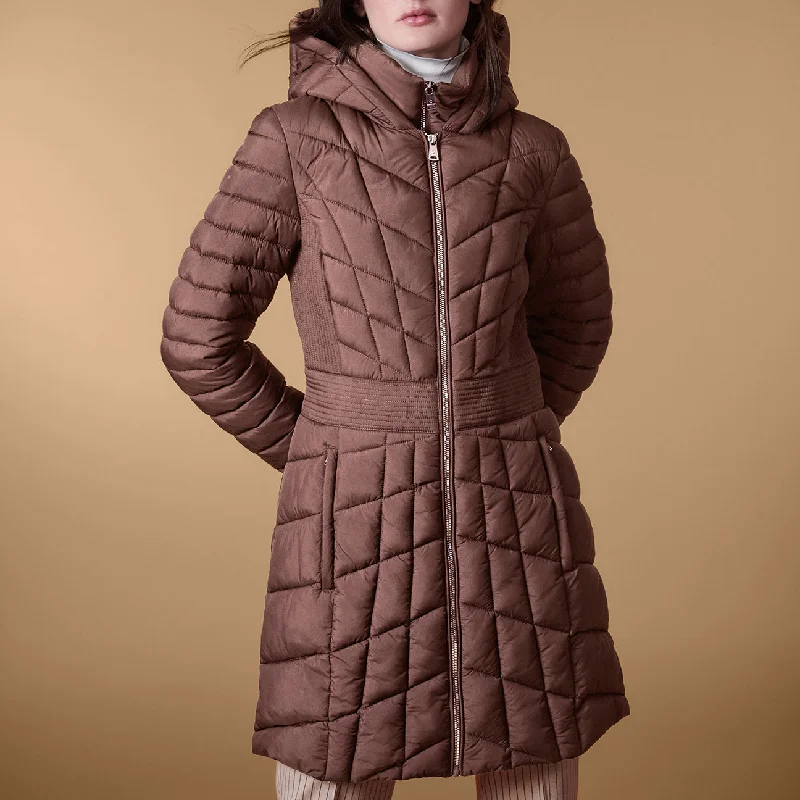 ladies' cashmere overcoat -Pongee Walker Puffer