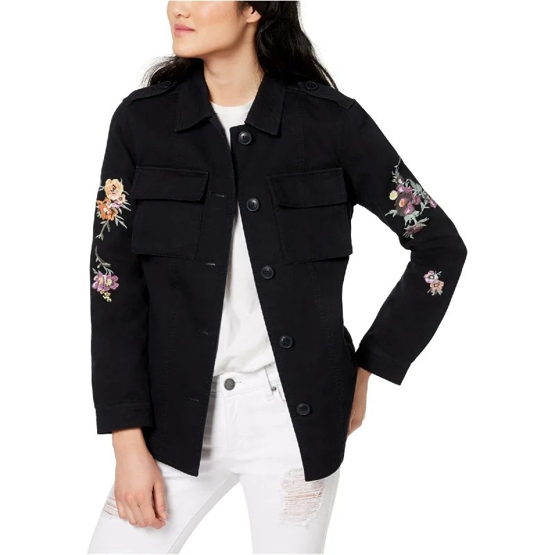 women's lightweight cargo jacket -Levi's Womens Floral Sleeves Jacket, Black, Large