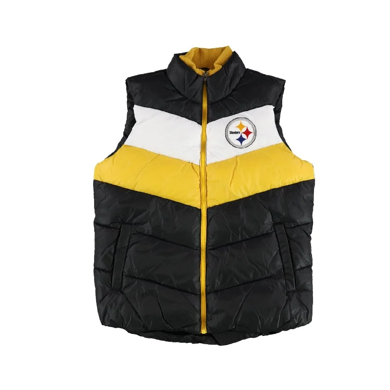 structured blazer jacket for women -NFL Womens Spell Out Logo Puffer Vest, Multicoloured, Medium