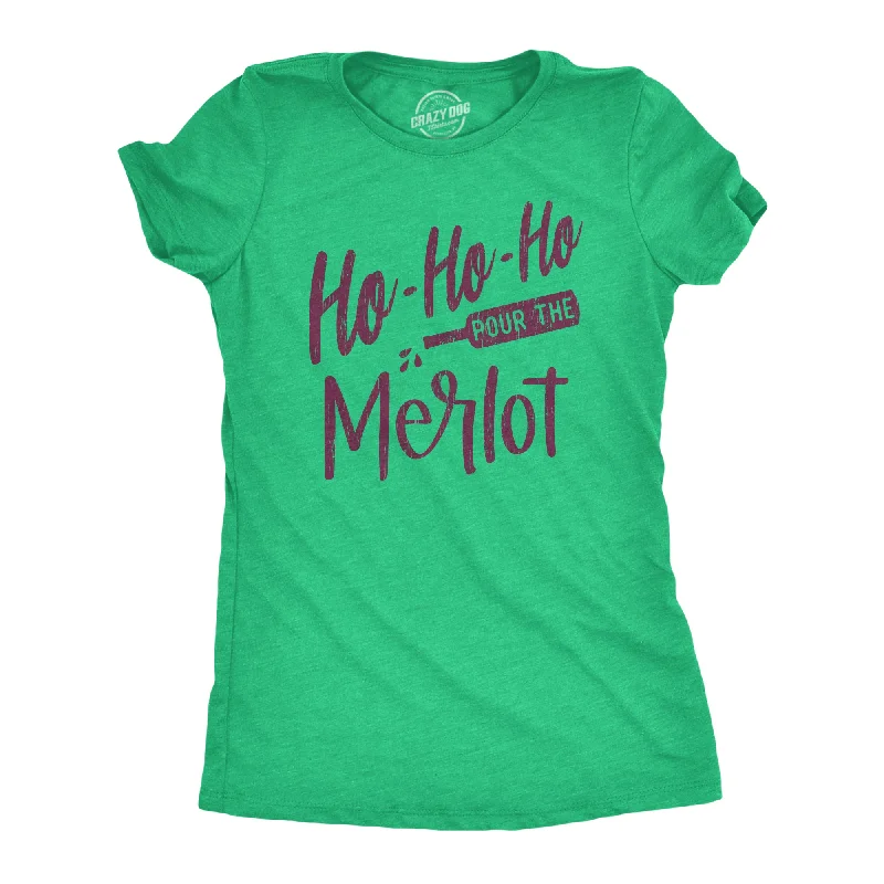 women's breathable activewear top -Ho Ho Ho Pour The Merlot Women's T Shirt