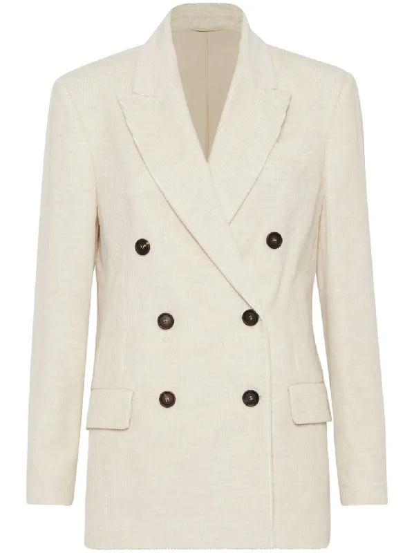 women's teddy bear coat -Brunello Cucinelli Women's Jackets ivory