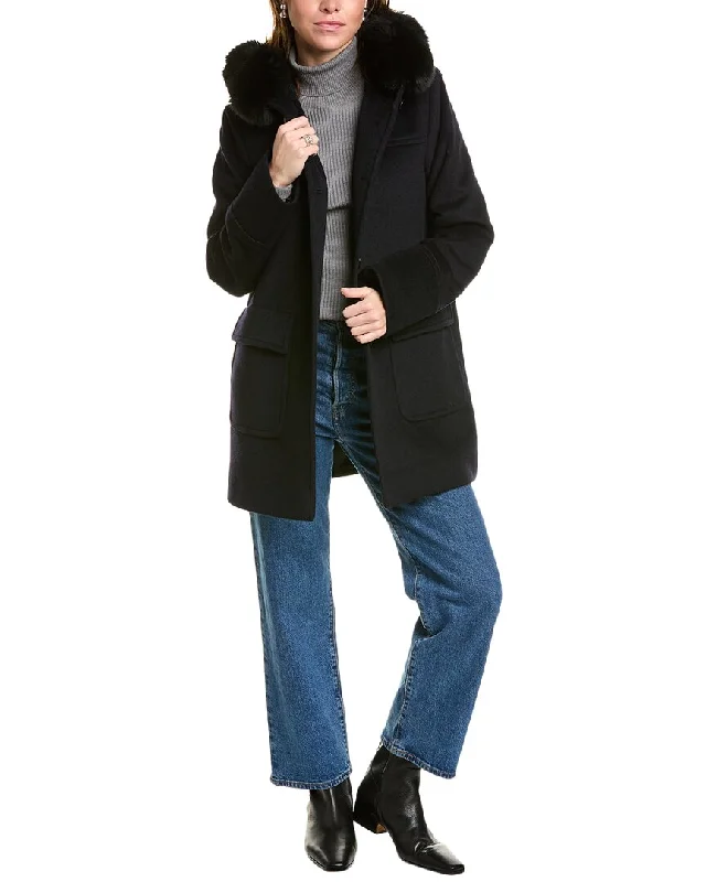 women's teddy bear coat -FLEURETTE Medium Wool-Blend Jacket