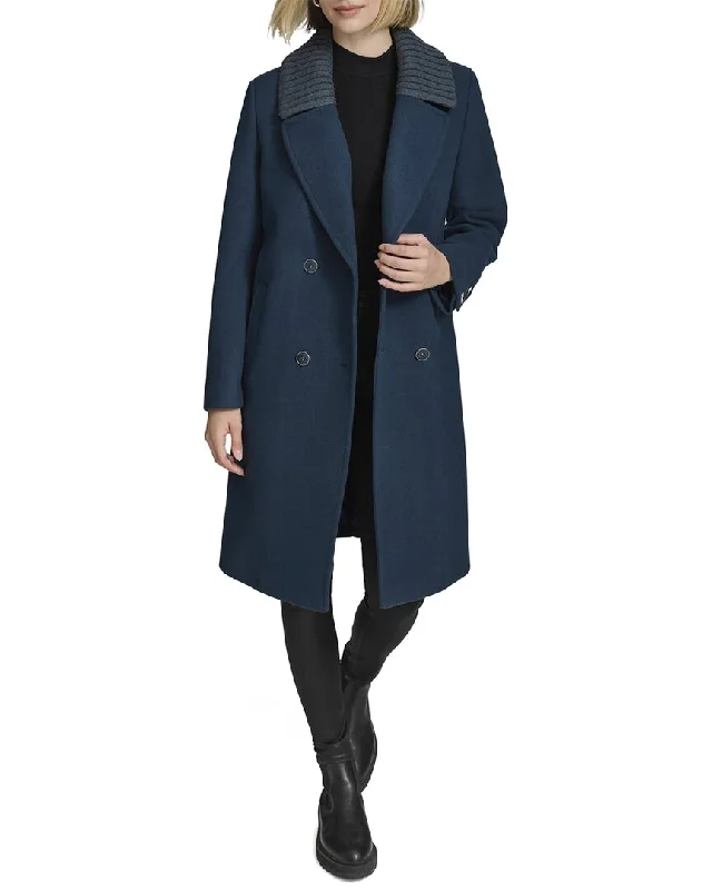 ladies' quilted coat -Andrew Marc Sloane Wool-Blend Coat