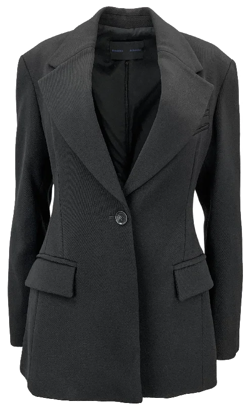 women's sherpa-lined jacket -Proenza Schouler Wool Twill Blazer in Black