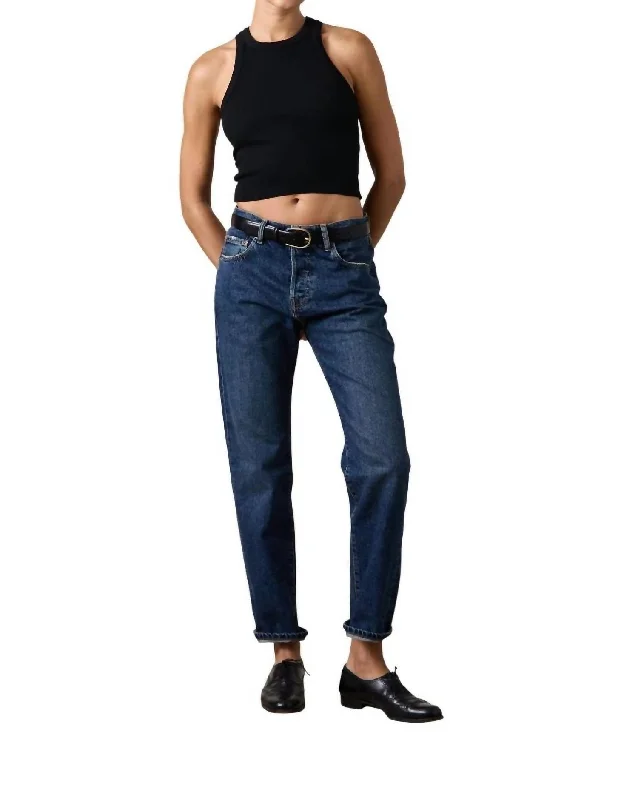 retro wide-leg jeans for ladies -Owen Slouchy Straight Jean In Breakwater