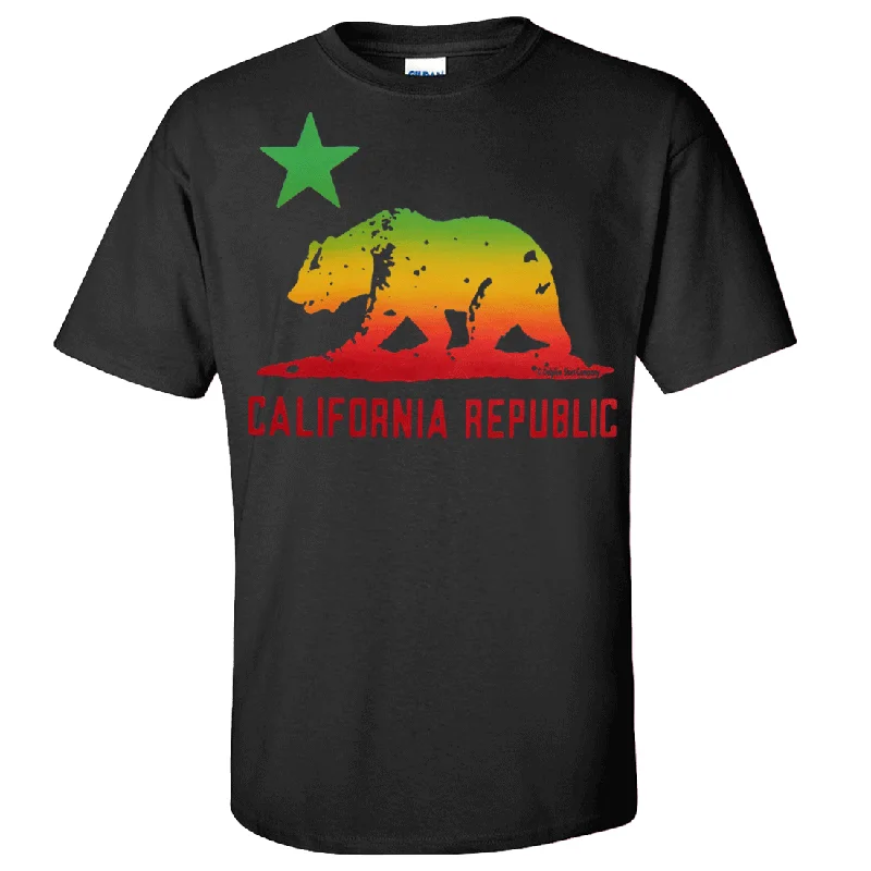 women's sleeveless pleated blouse -California Republic Rasta Bear Flag Asst Colors T-shirt/tee